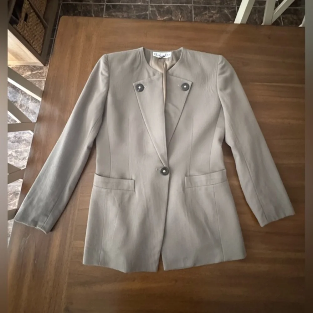 Vintage Christian Dior 100% Wool Tailored Coat Blazer Women’s Size 4 | 90s